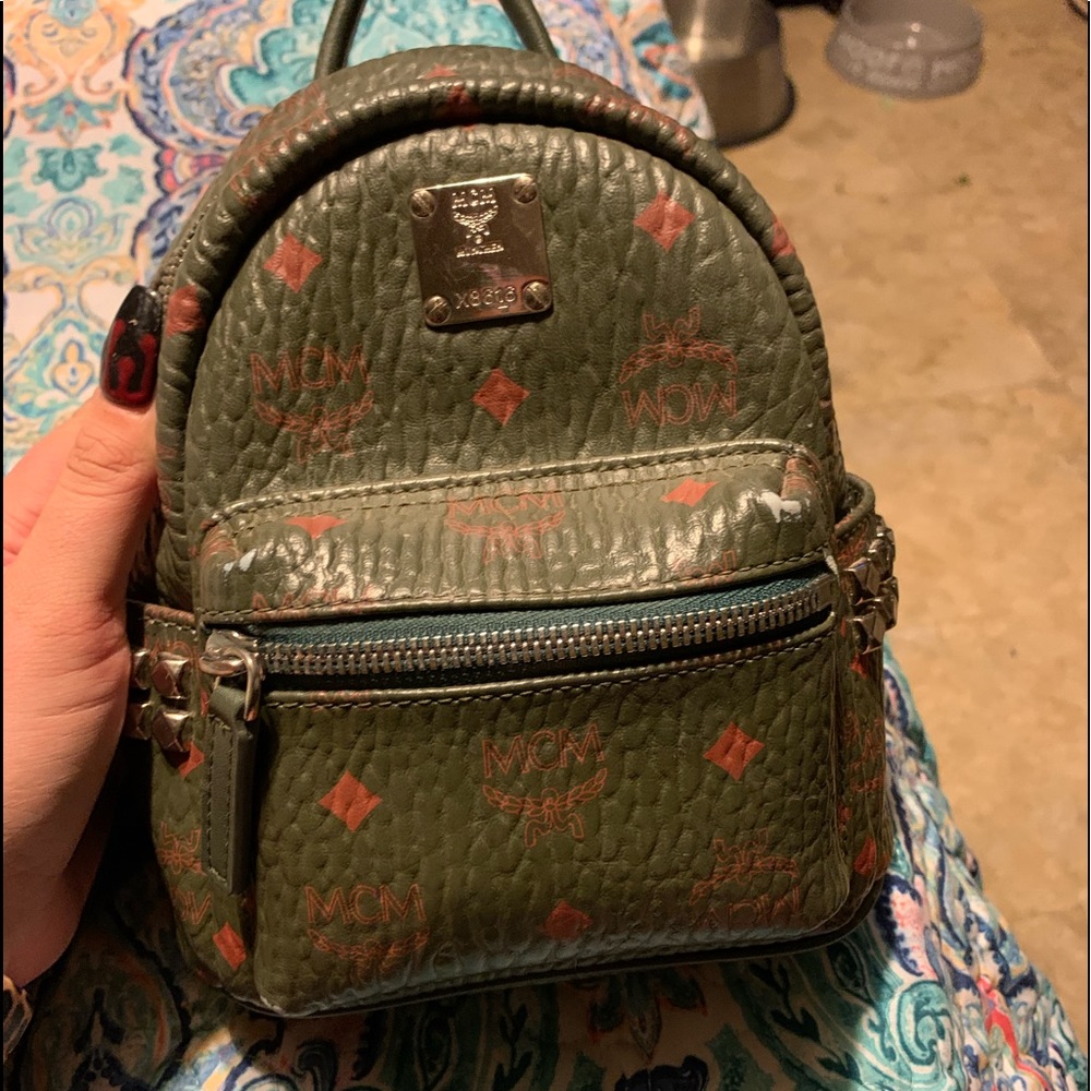 Mcm Army Green Mini  Reversable backpak